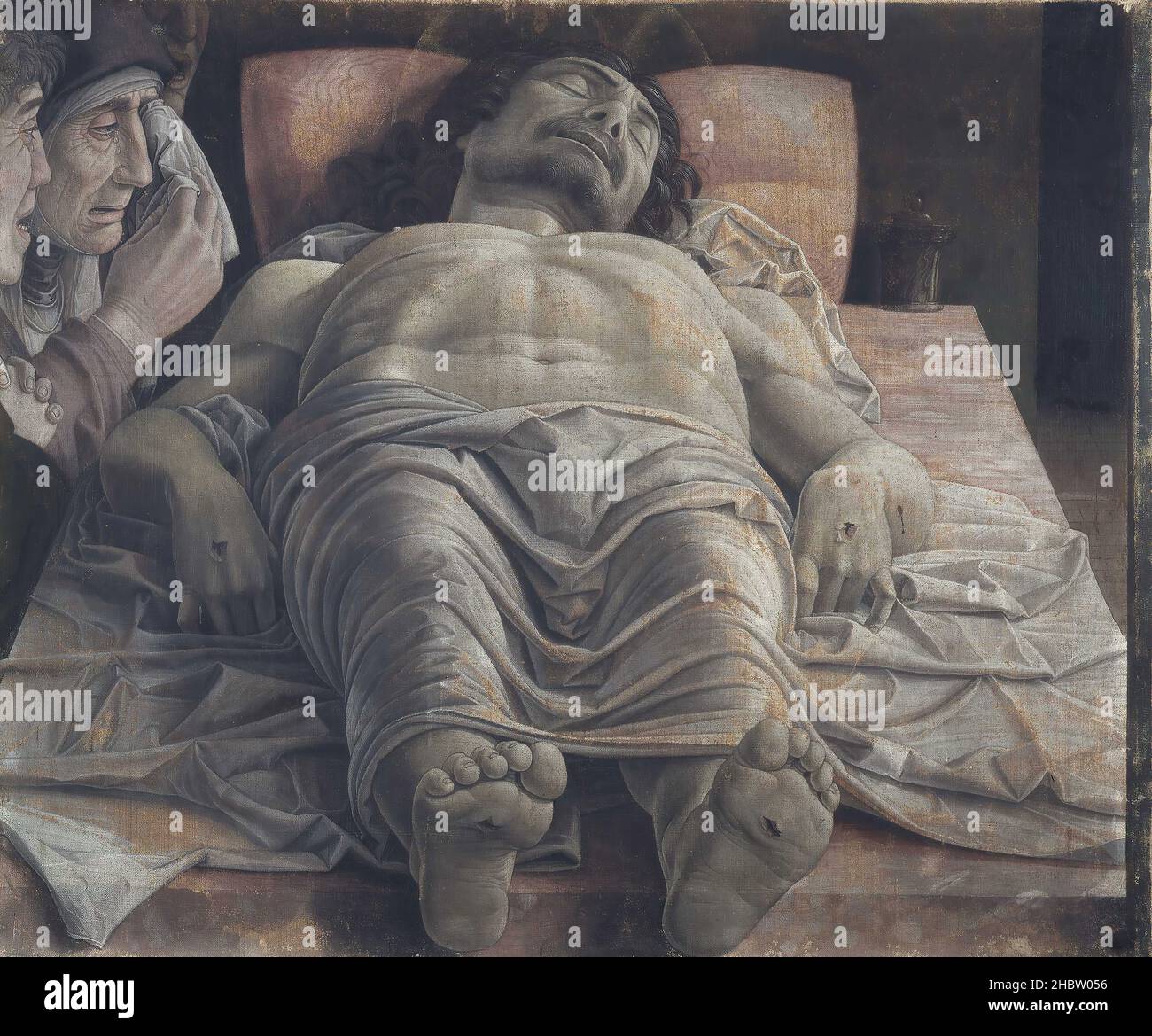 Cristo morto nel sepolcro e tre dolenti - 1483c. - tempera su tela 68 x 81 cm - sl06Mantegna Andrea Stock Photo