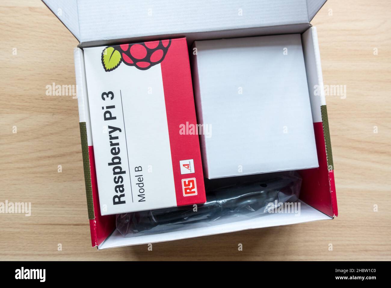 Raspberry Pi mini computer bundle in a box Stock Photo - Alamy