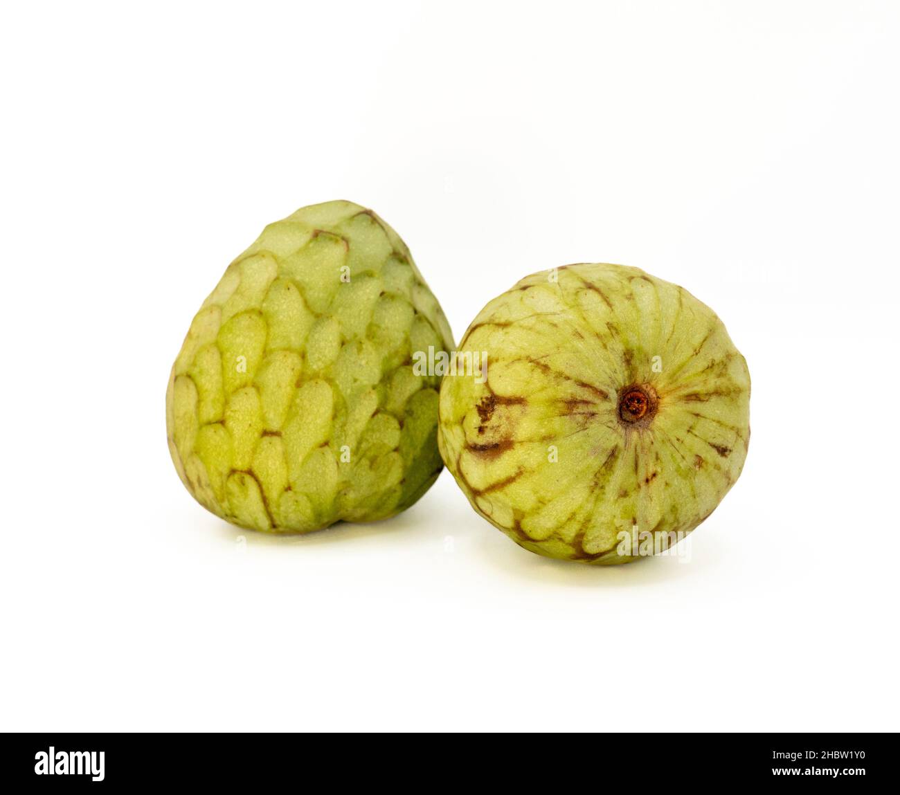 Cherimoya tropical fruit isolated on white Stock Photo