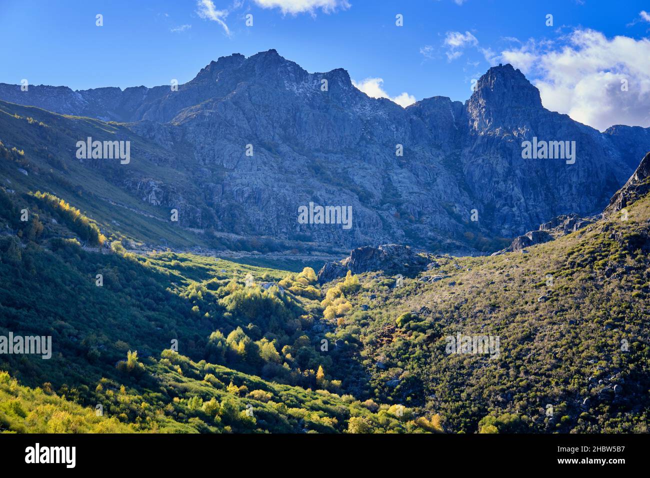 The source of the Zêzere river. Covão da Ametade and the three peaks ...