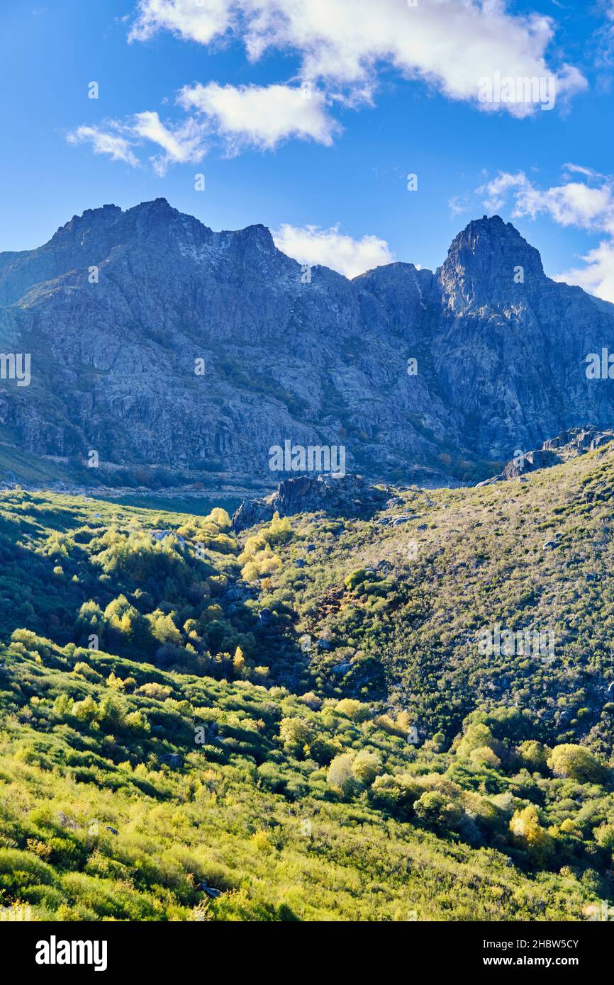 The source of the Zêzere river. Covão da Ametade and the three peaks ...