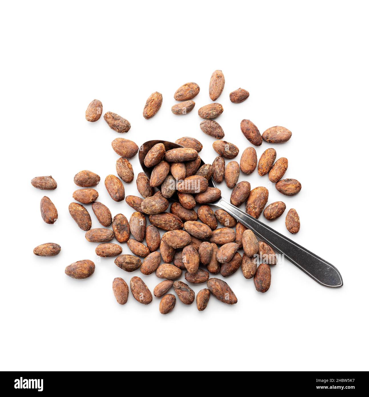 Dried cocoa beans isolated on white background Stock Photo Alamy