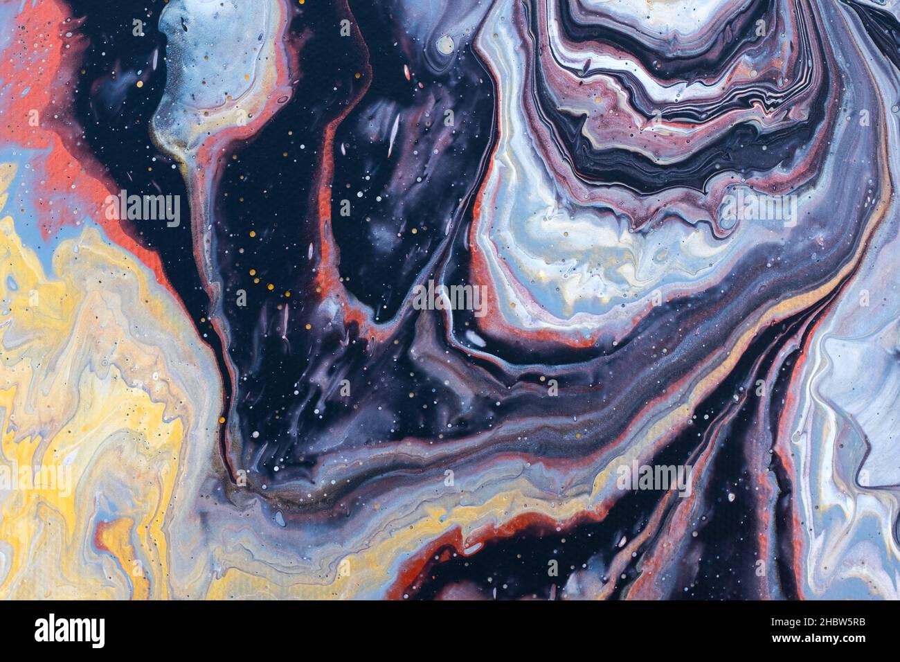 Fluid art painting. Abstract decorative marble texture. Stock Photo