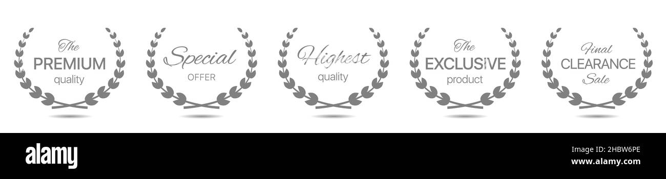 Premium quality Golden laurel wreath label set Stock Vector Image & Art ...