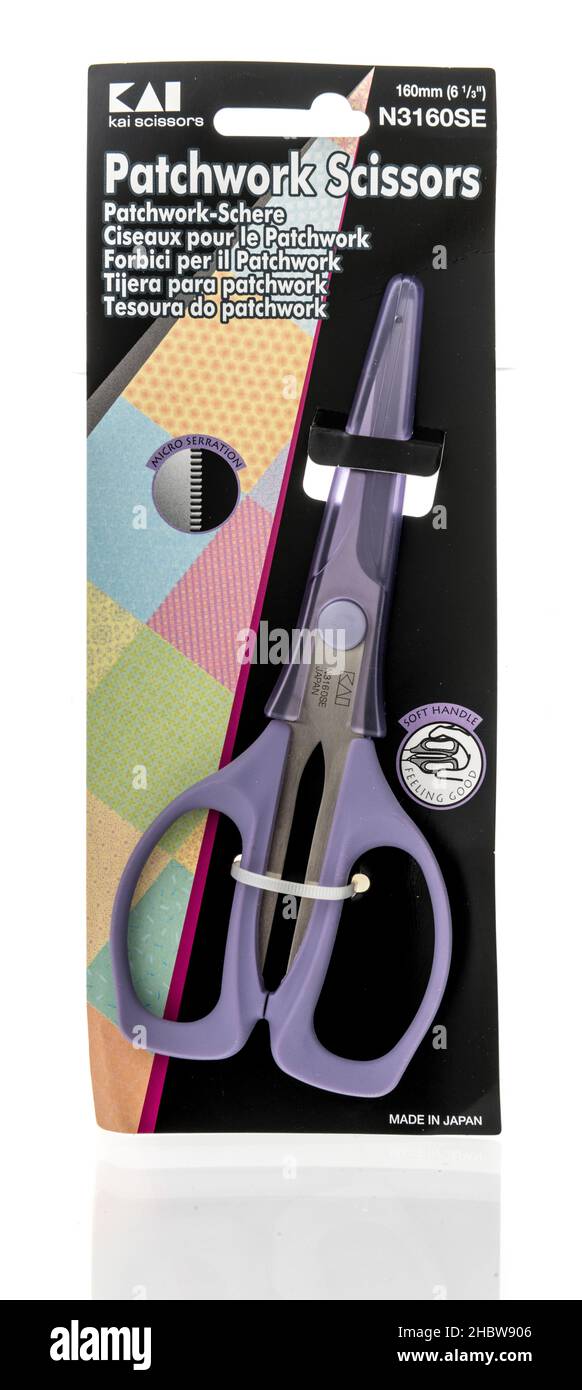 Winneconne, WI -14 December 2021: A package of Kai scissors on an isolated background Stock Photo