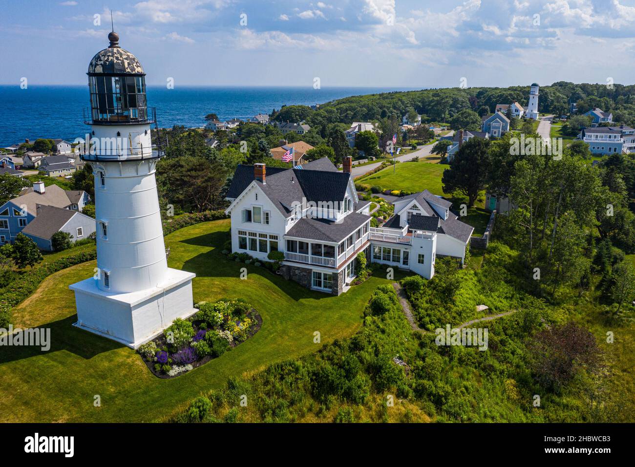 Two Lights Lighthouse, Cape Elizabeth, Maine, USA Stock Photo - Alamy