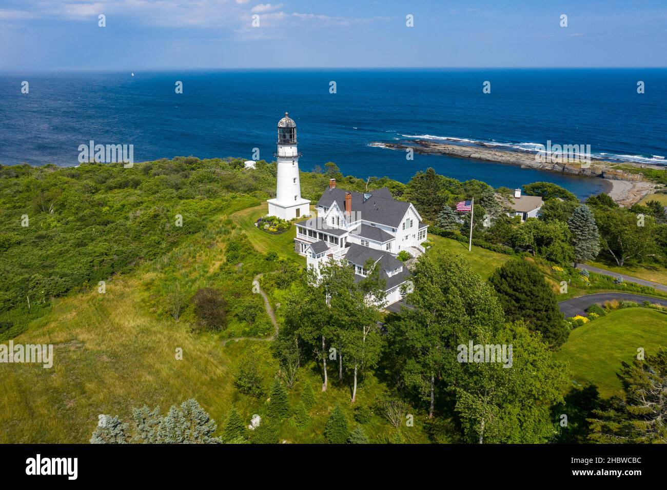 Two Lights Lighthouse, Cape Elizabeth, Maine, USA Stock Photo Alamy