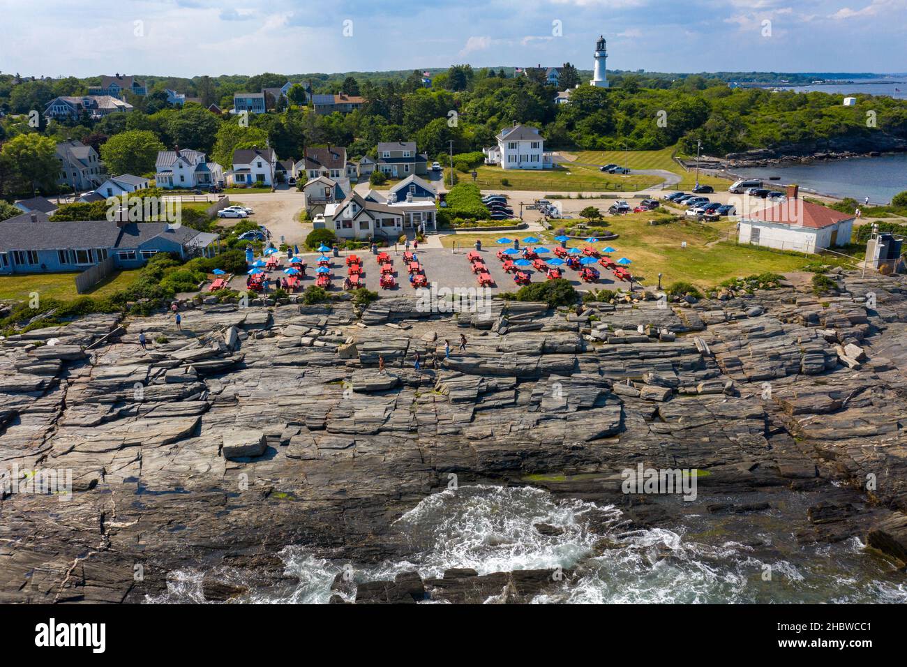 The Lobster Shack at Two Lights, Cape Elizabeth, Maine, USA Stock Photo