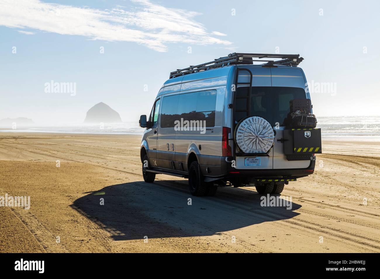 Airstream Interstate 24X 4WD campervan on the beach; Cape Kiwanda State Natural Area; Phillips Beach; Oregon; USA Stock Photo