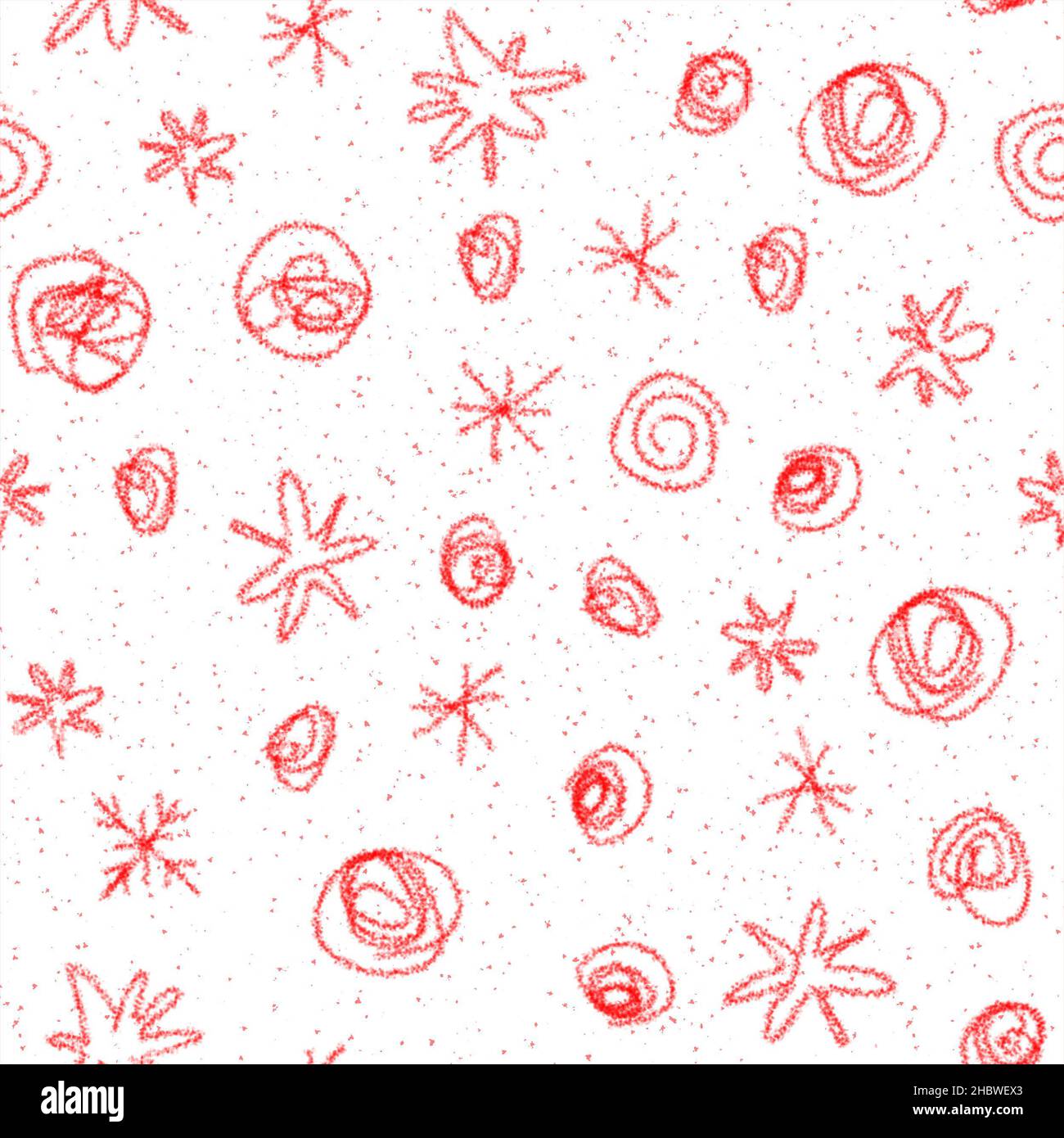 Hand Drawn Snowflakes Christmas Seamless Pattern. Subtle Flying Snow ...