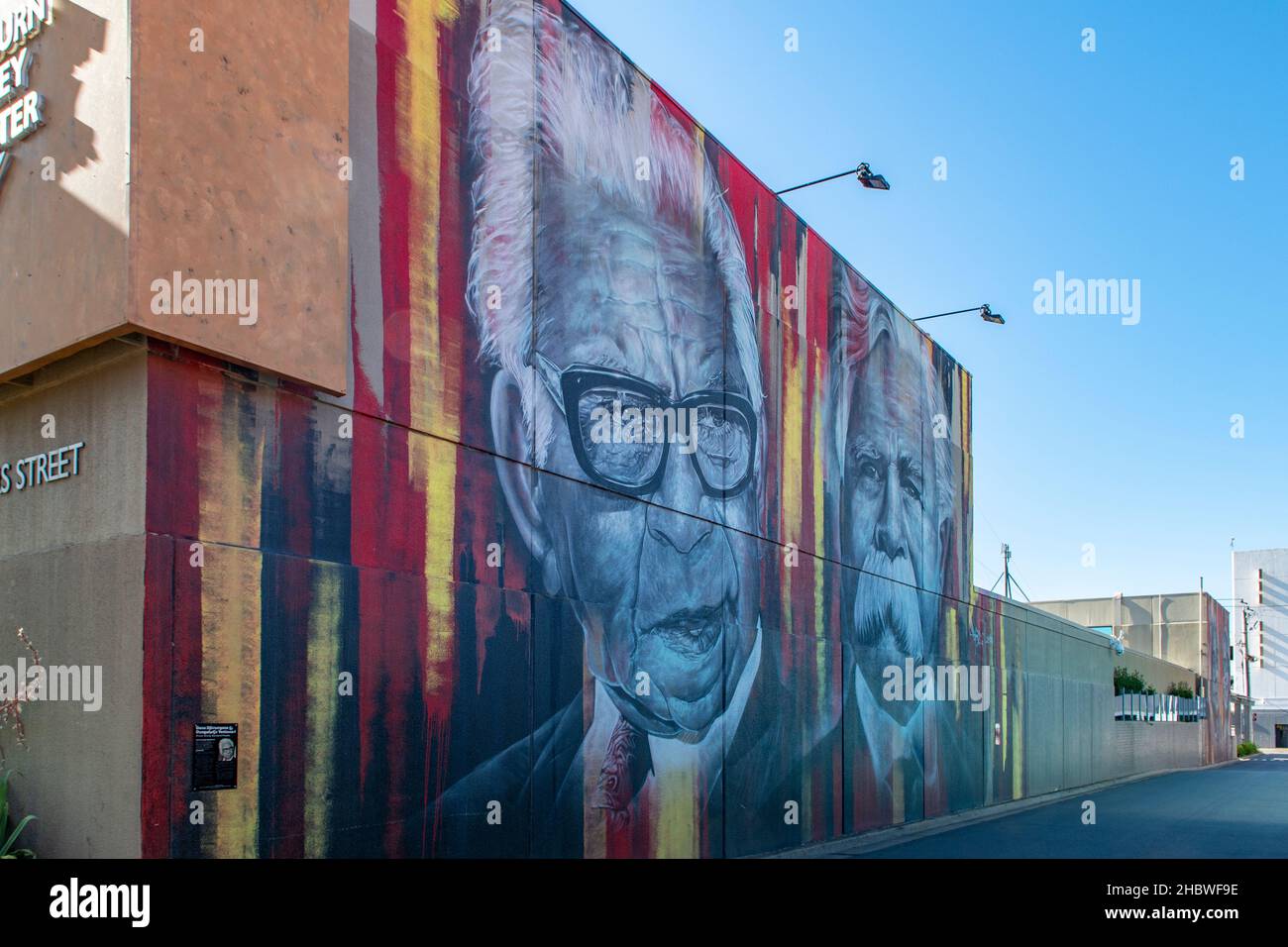 Indigenous Leaders Street Art, Shepparton, Victoria, Australia Stock Photo