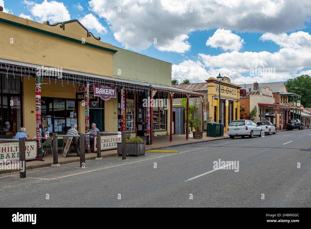 Main Street in Chiltern, Victoria, Australia Stock Photo