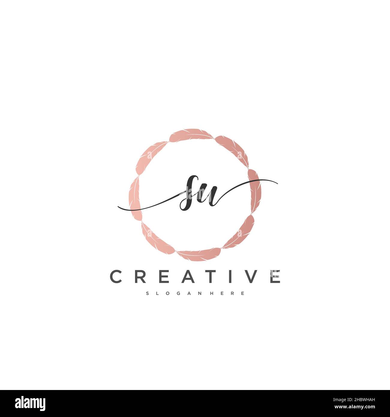 SW Initial handwriting minimalist geometric logo template vector art, Logo for business beauty, fashion, and other art Stock Vector