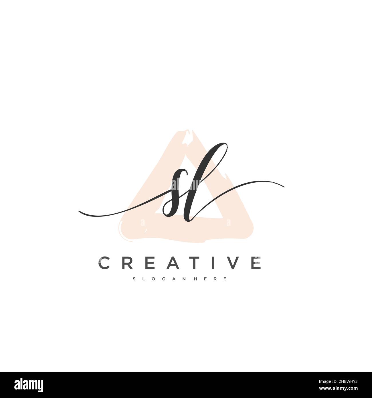 SL Initial handwriting minimalist geometric logo template vector art, Logo for business beauty, fashion, and other art Stock Vector