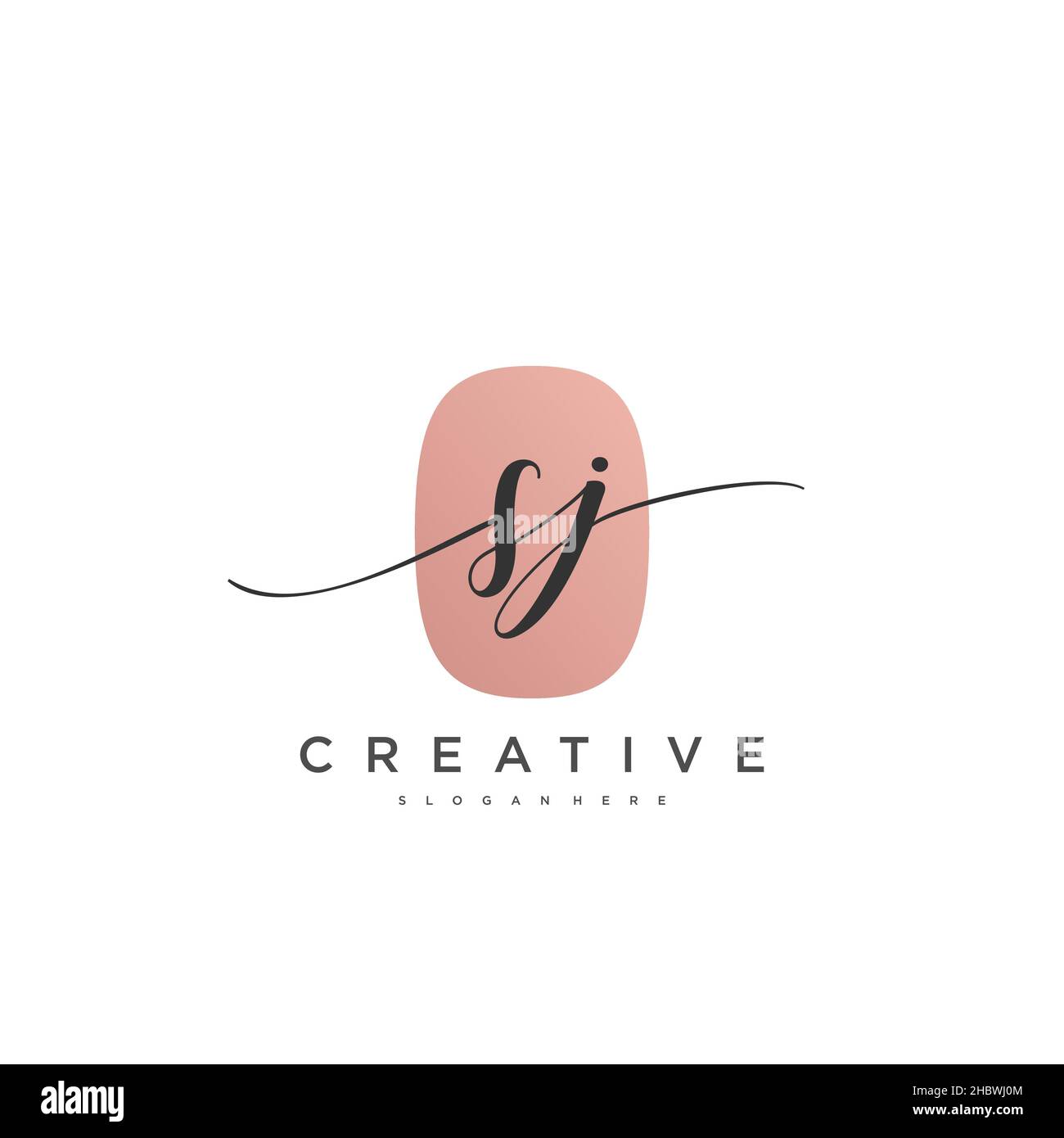 SJ Initial handwriting minimalist geometric logo template vector art, Logo for business beauty, fashion, and other art Stock Vector