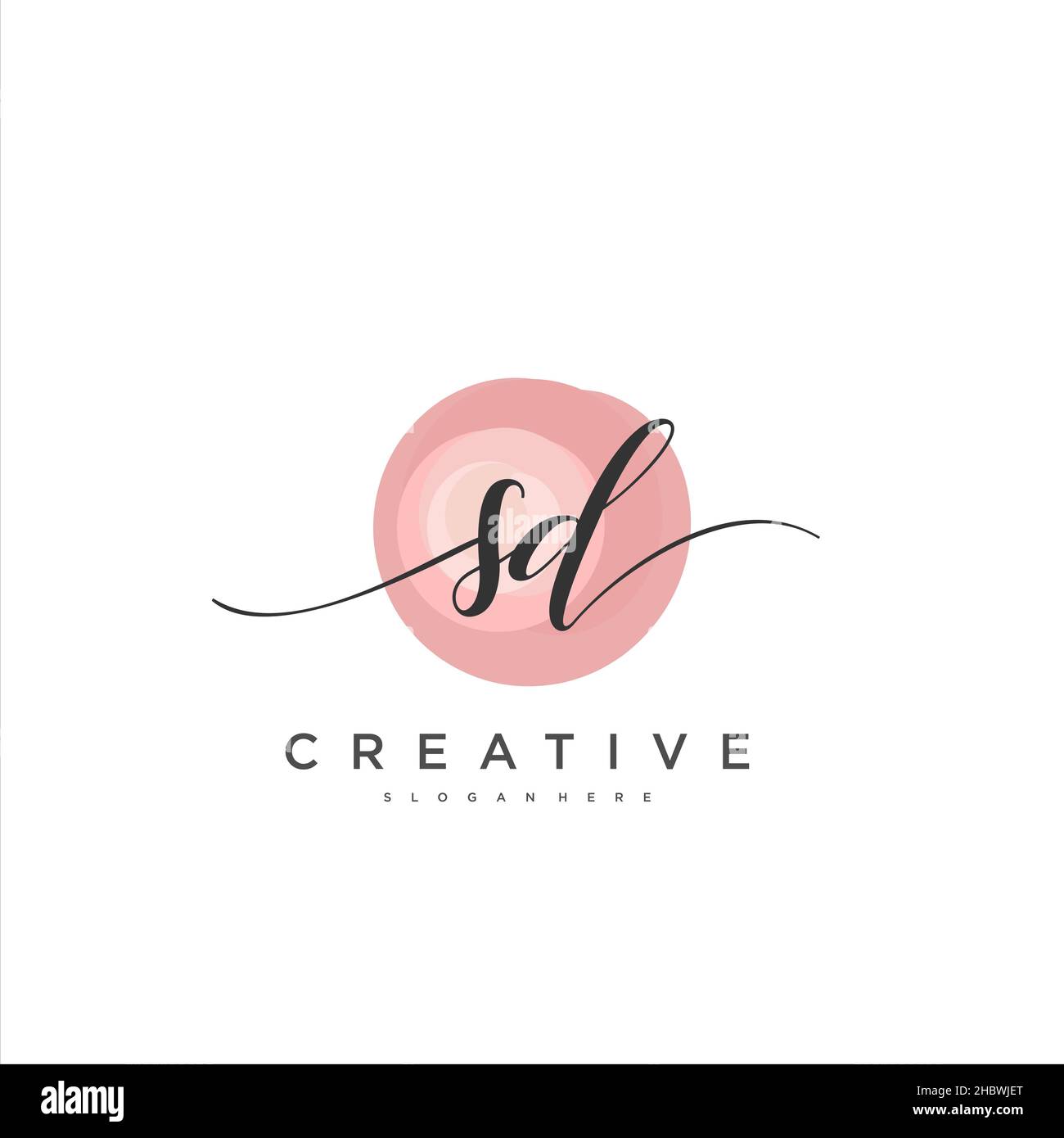 SD Initial handwriting minimalist geometric logo template vector art, Logo for business beauty, fashion, and other art Stock Vector