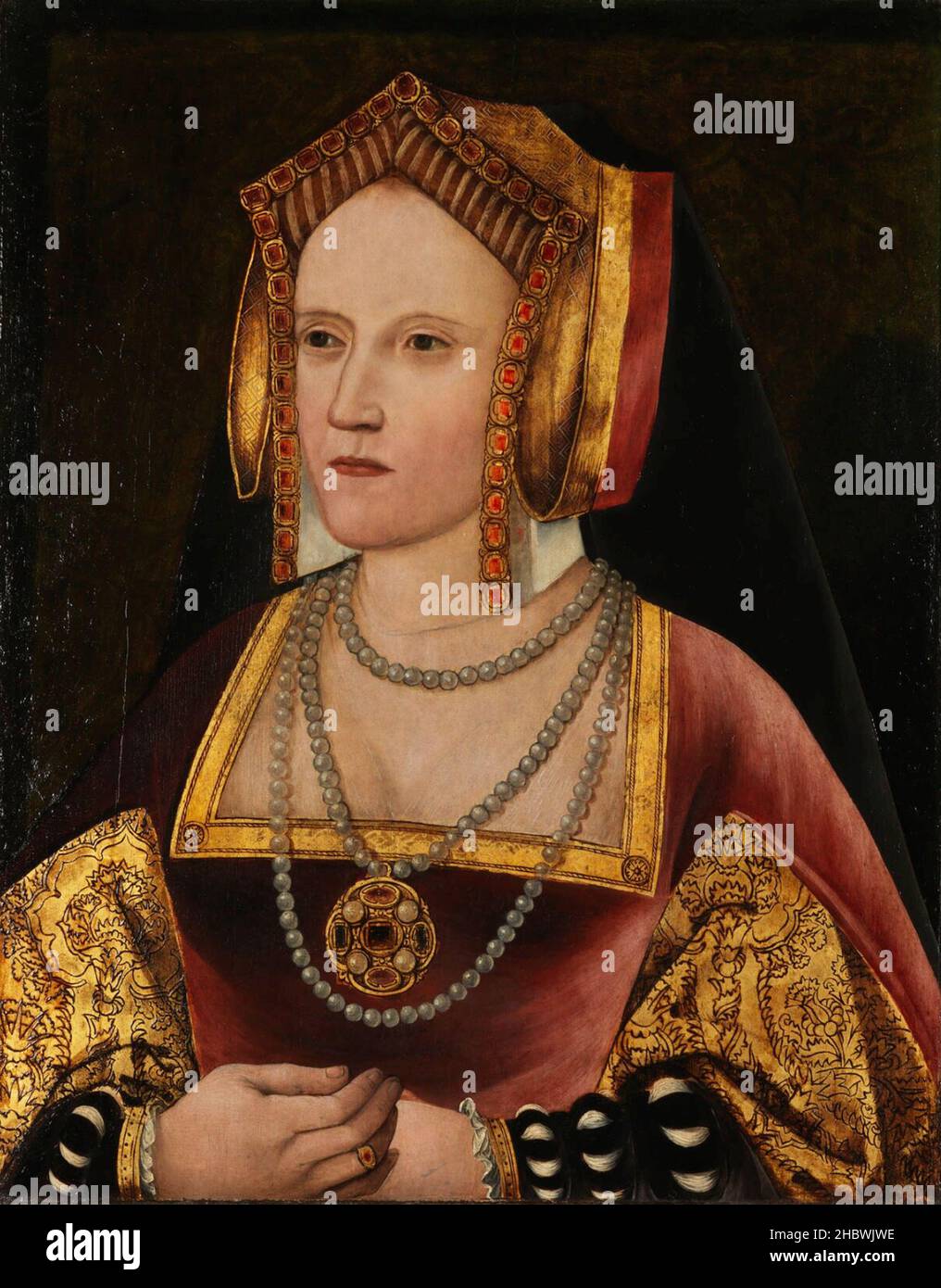 A portrait of Catherine of Aragon, the first wife of King Henry VIII Stock Photo