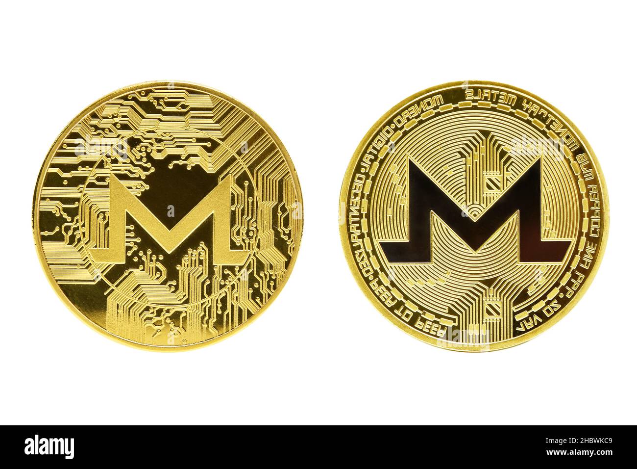 Monero Cryptocurrency, gold coin future coin isolated background Stock  Photo - Alamy