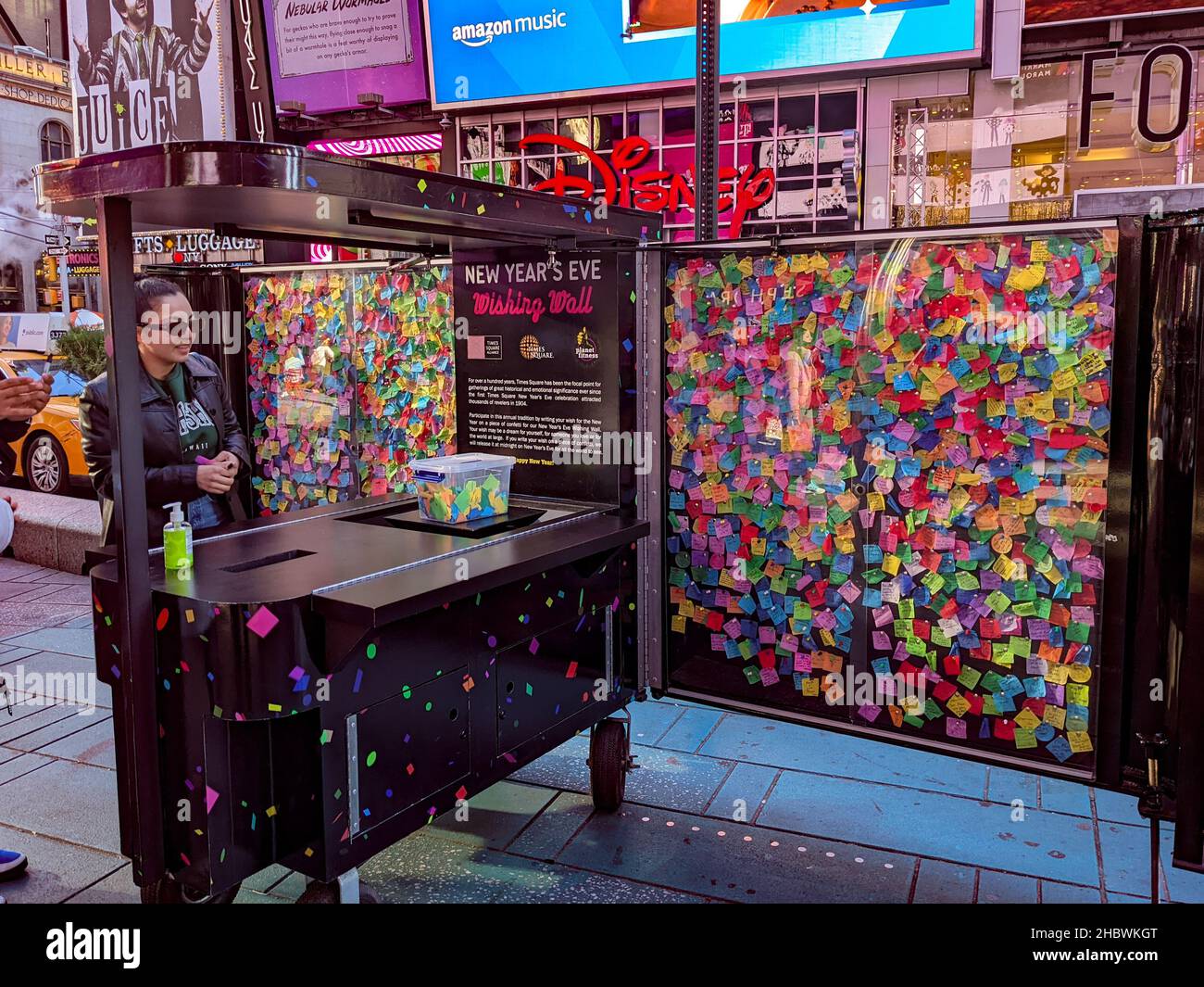 New Year's Eve Wishing Wall at Times Square in New York City on