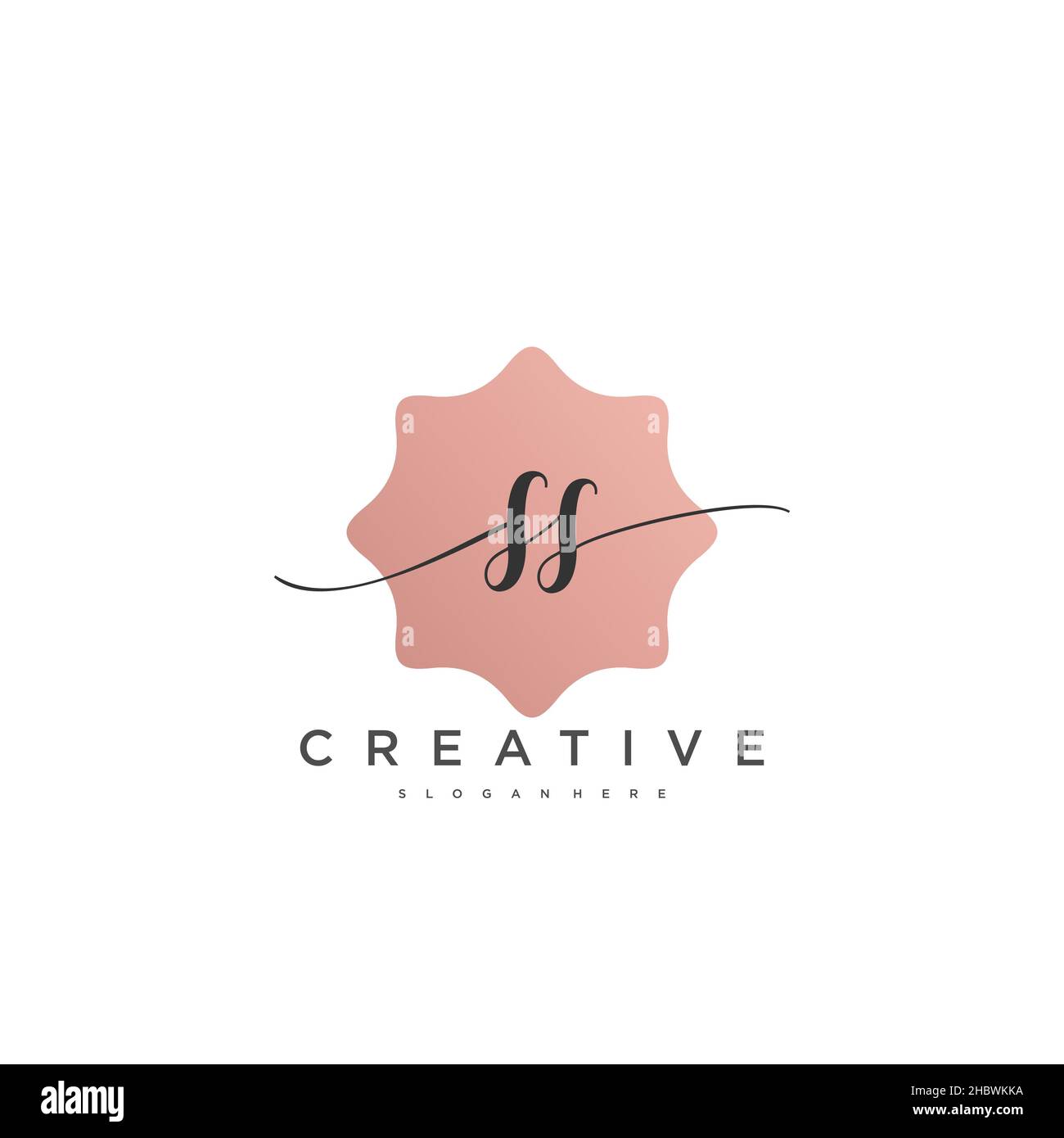 SS Initial handwriting minimalist geometric logo template vector art ...