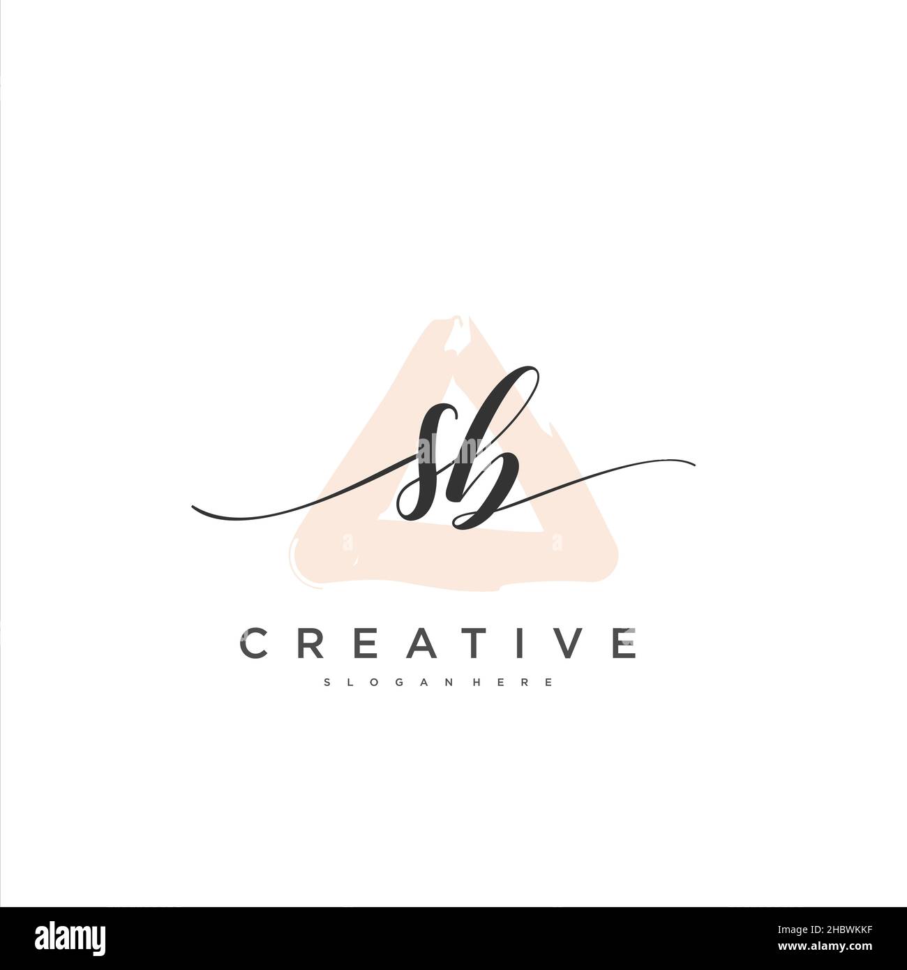 SB Initial handwriting minimalist geometric logo template vector art, Logo for business beauty, fashion, and other art Stock Vector
