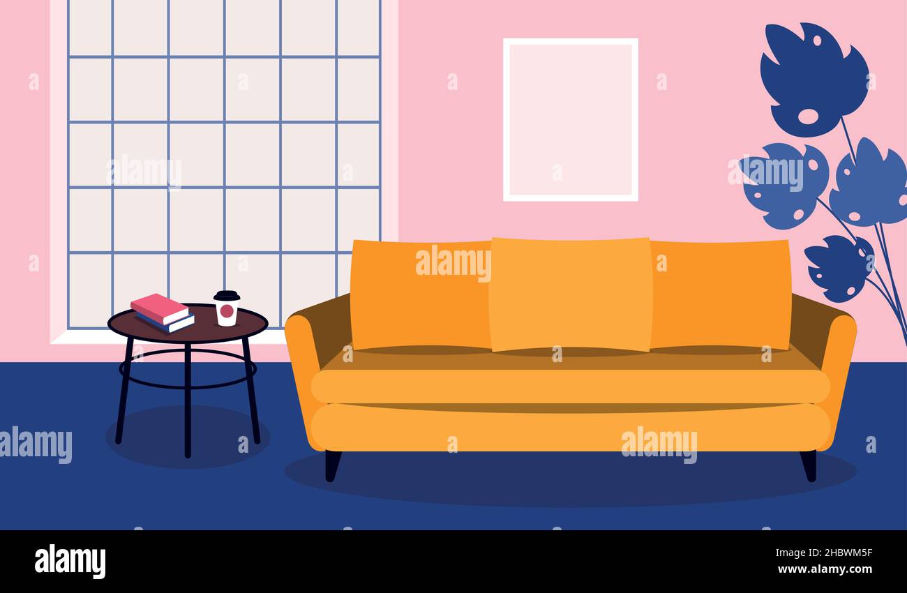 Living room interior. Vector illustration in flat design Stock Vector ...