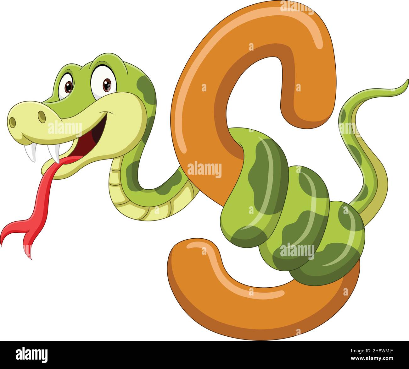 Alphabet letter S for Snake Stock Vector