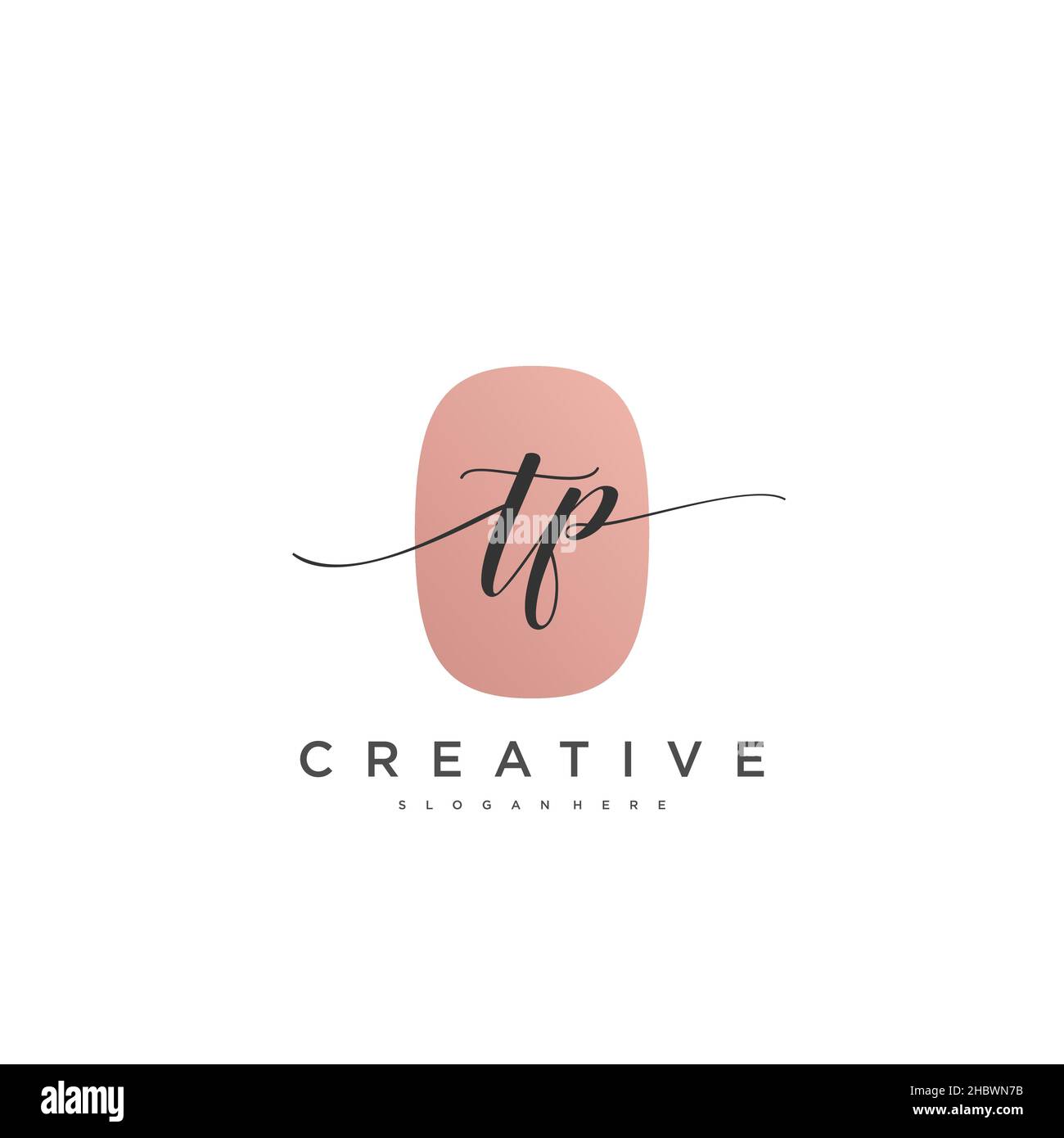 TP Initial handwriting minimalist geometric logo template vector art ...