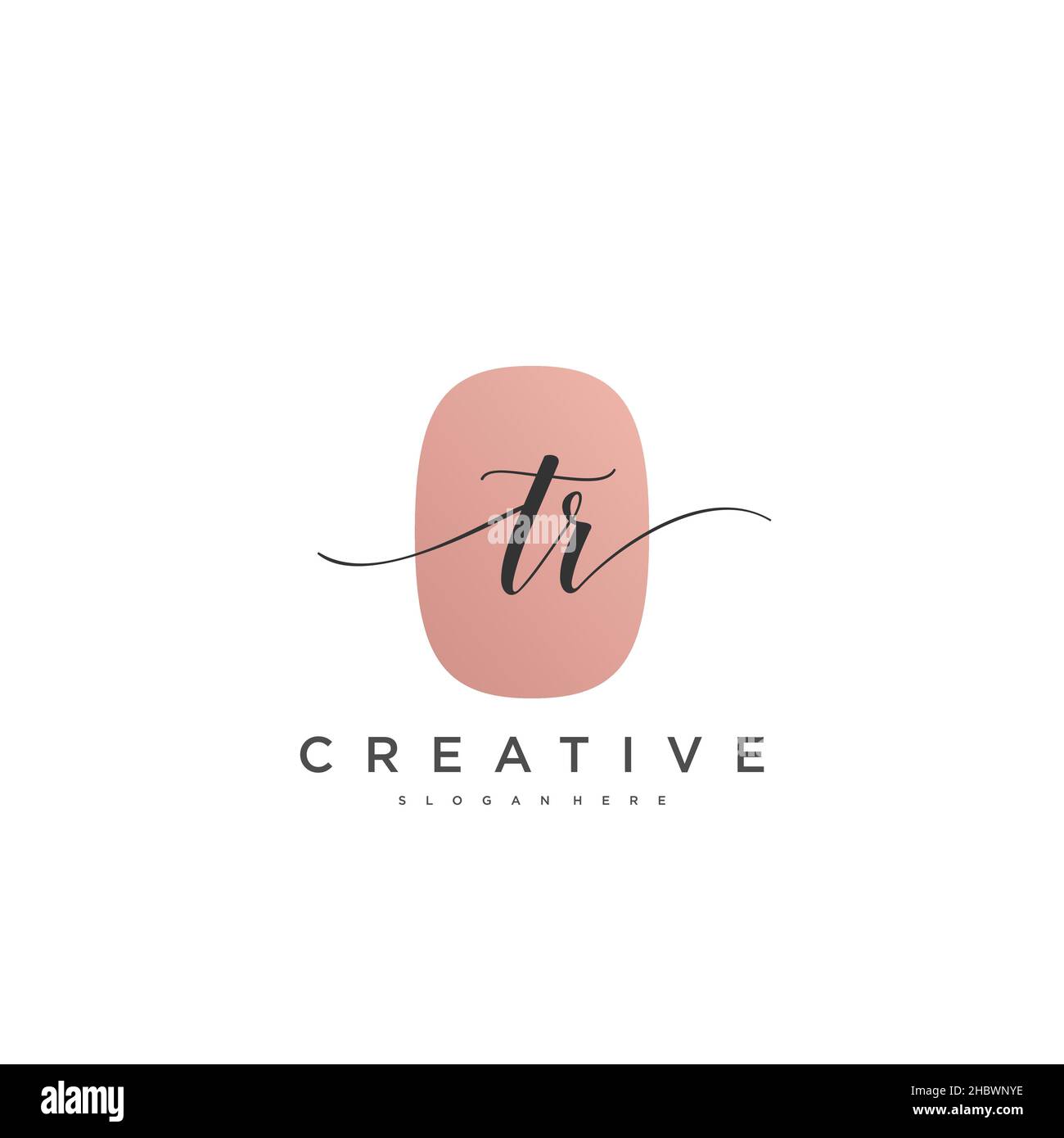 TR Initial handwriting minimalist geometric logo template vector art, Logo for business beauty, fashion, and other art Stock Vector