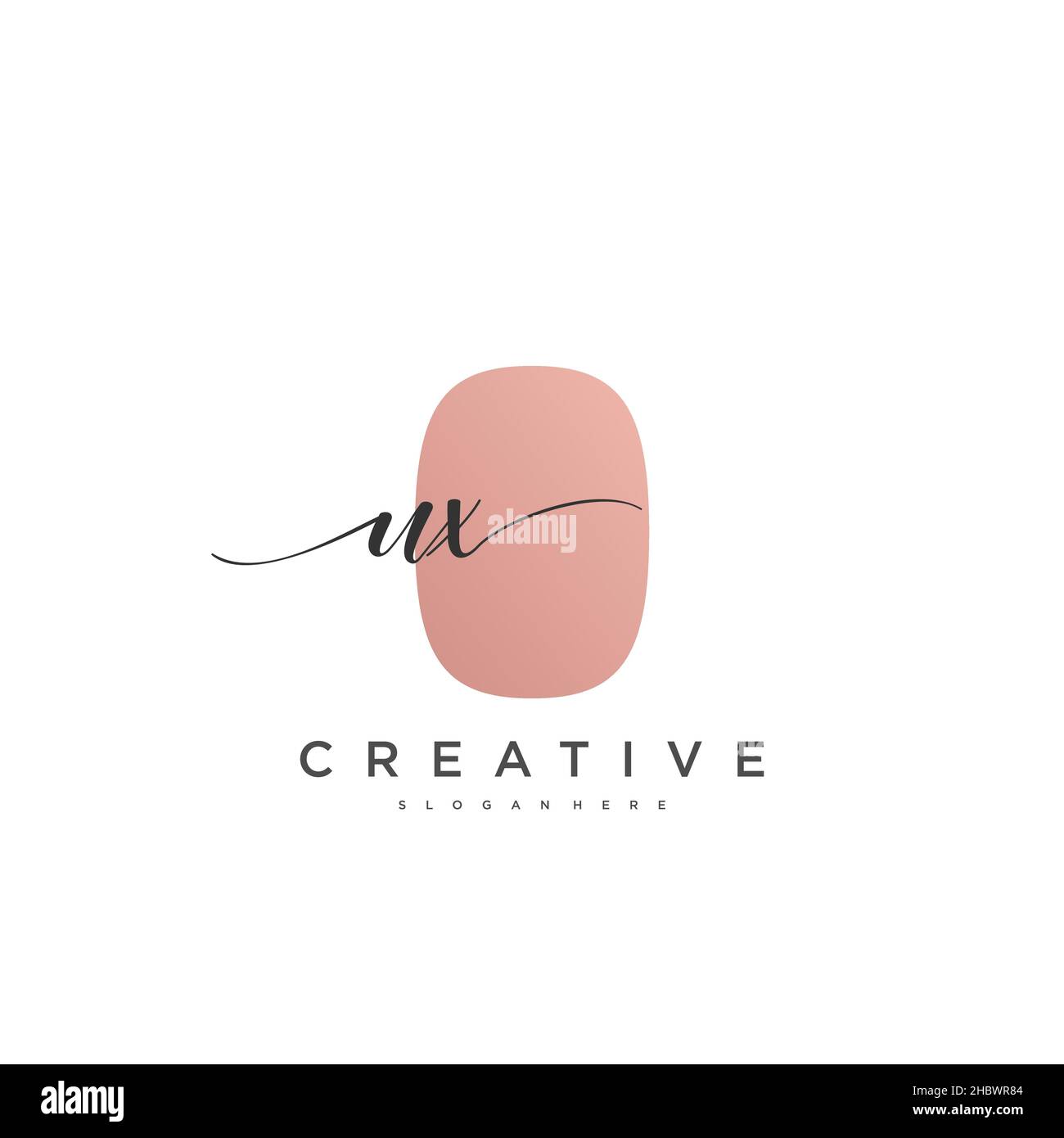 Initial handwriting minimalist geometric logo template vector art, Logo ...