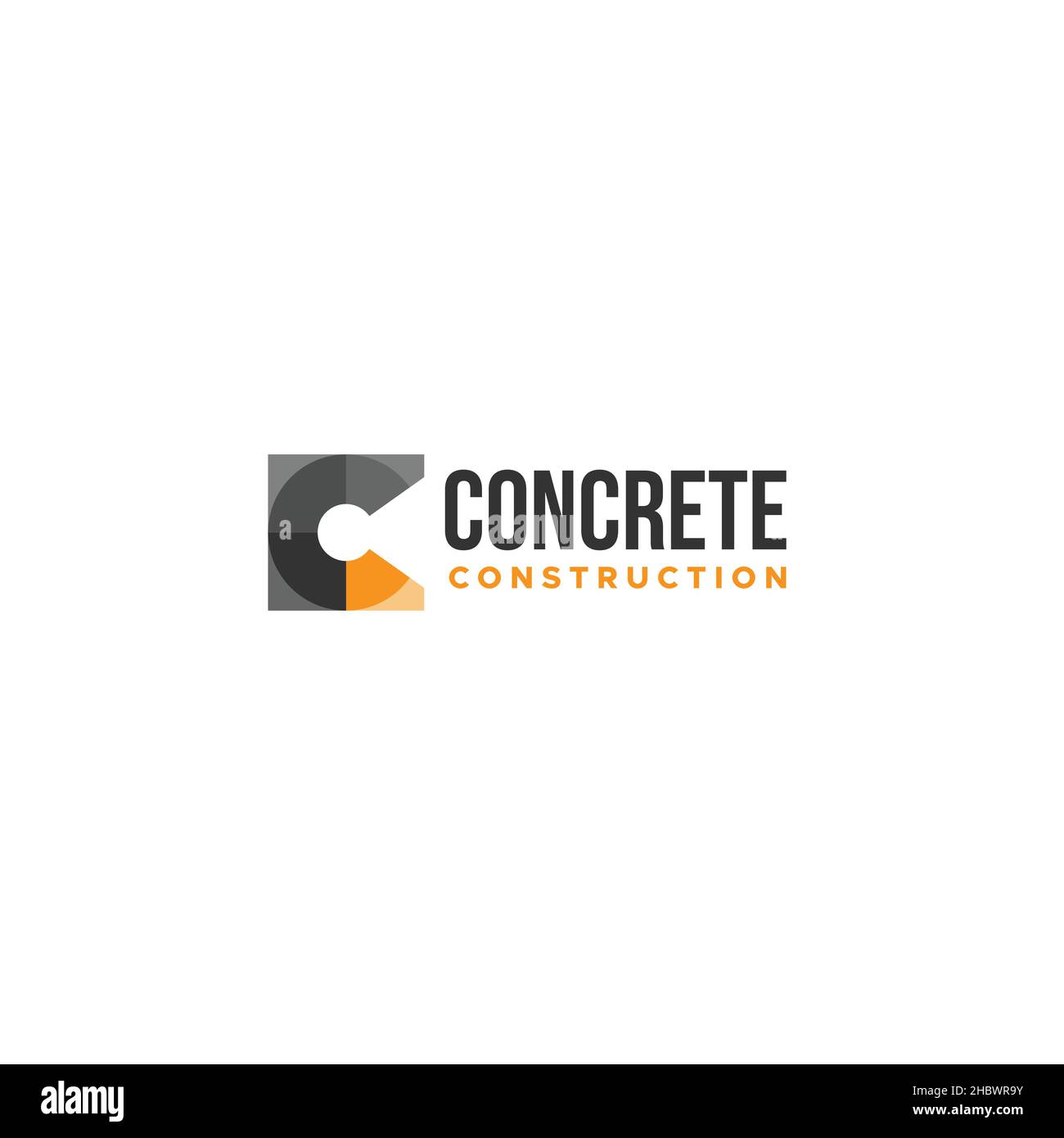 Modern design Concrete Construction logo design Stock Vector