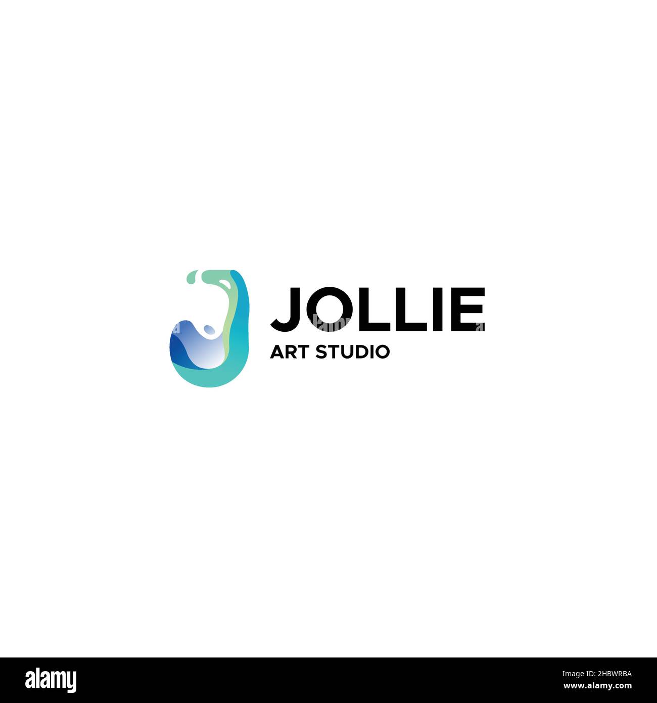 Flat letter mark initial J JOLLIE logo design Stock Vector