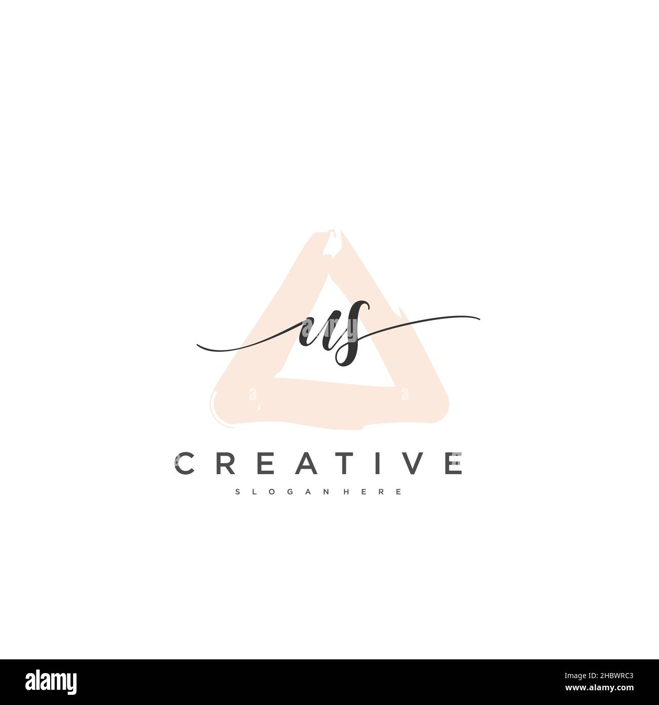 US Initial handwriting minimalist geometric logo template vector art ...