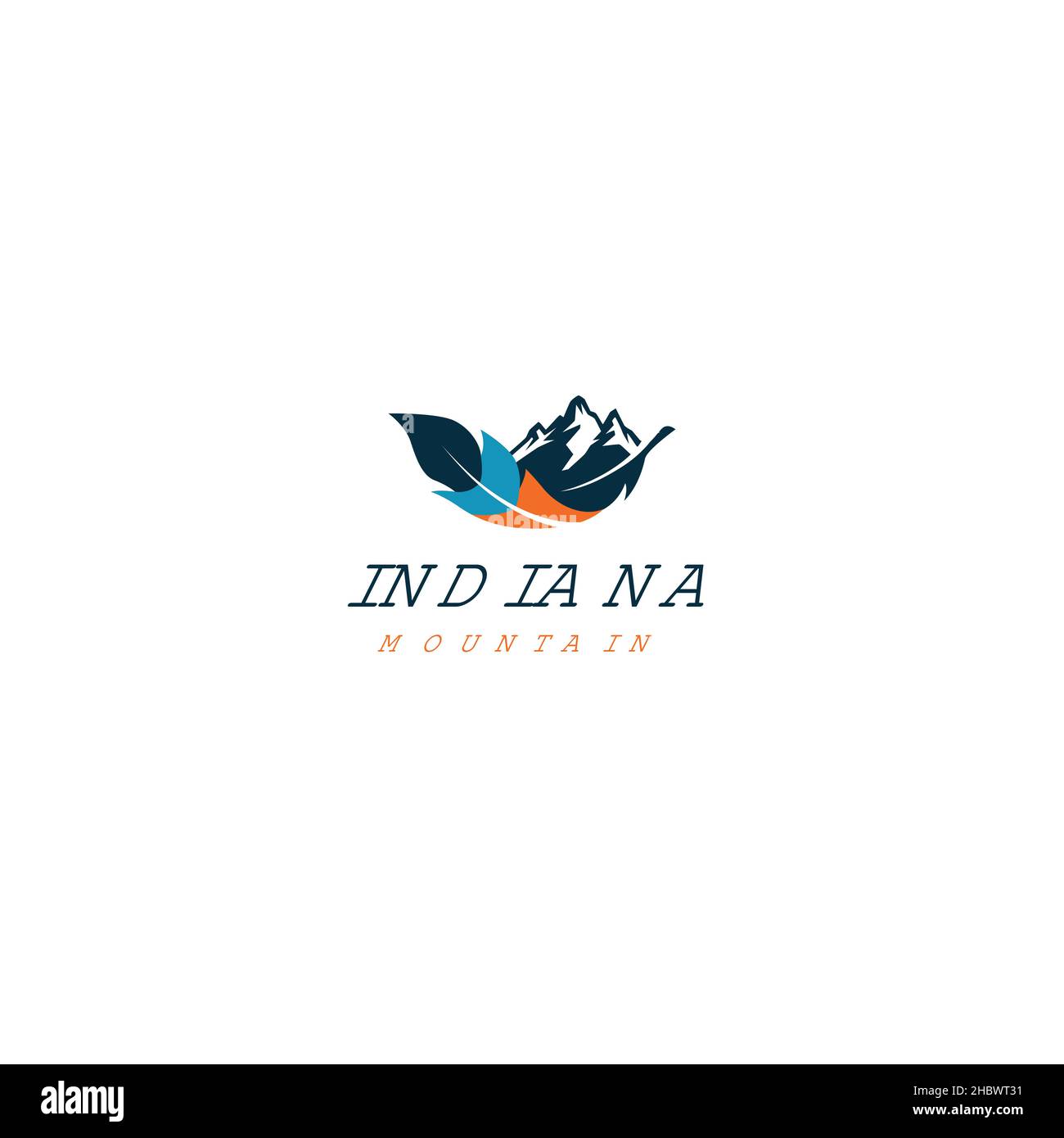 Modern flat colorful Indiana Mountain logo design Stock Vector