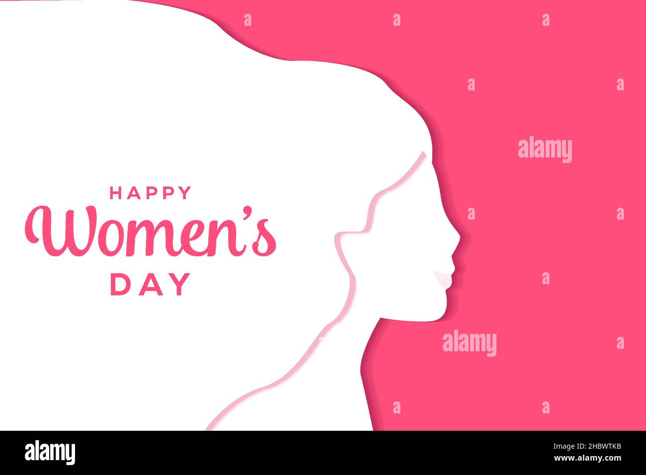 happy women's day flat style card. vector design. women silhouette Stock Vector