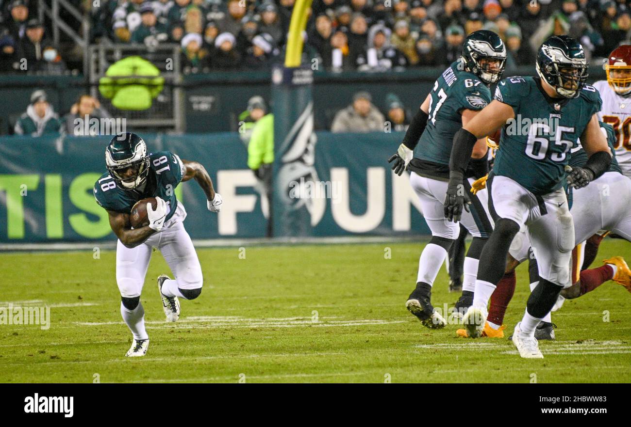 Philadelphia, Pennsylvania, USA. 21st Dec, 2021. December 21, 2021, Philadelphia PA- Eagles JALEN REAGOR WR (18) in action during the game against the WFT at Lincoln Financial Field (Credit Image: © Ricky Fitchett/ZUMA Press Wire) Stock Photo