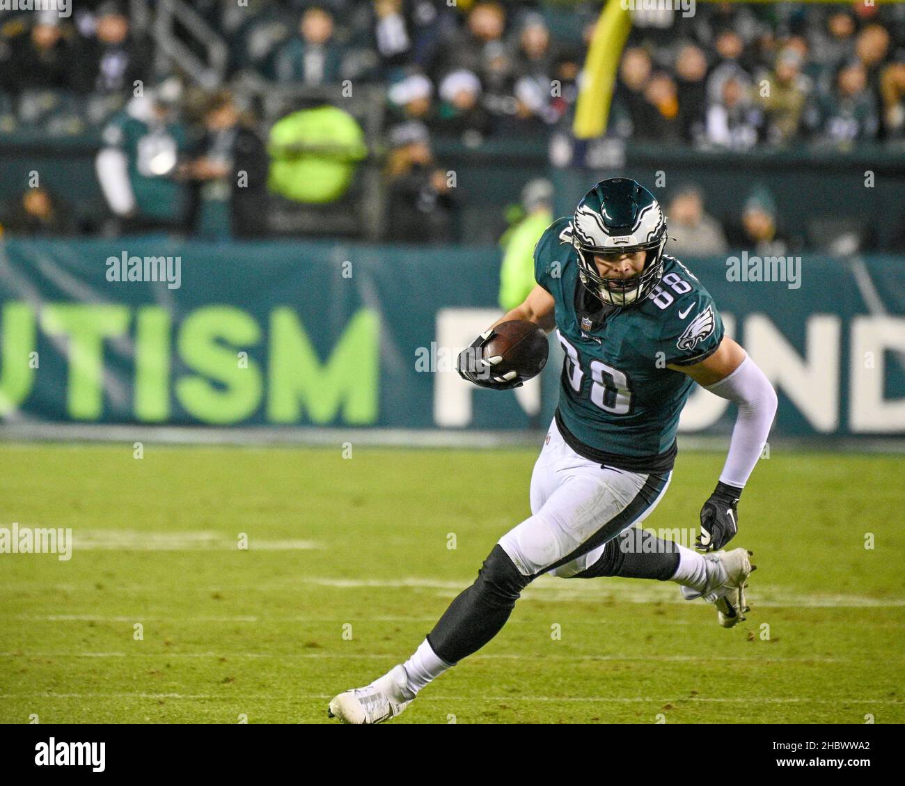 Philadelphia, Pennsylvania, USA. 21st Dec, 2021. December 21, 2021, Philadelphia PA- Eagles DALLAS GOEDERT TE (88) in action during the game against the WFT at Lincoln Financial Field (Credit Image: © Ricky Fitchett/ZUMA Press Wire) Stock Photo