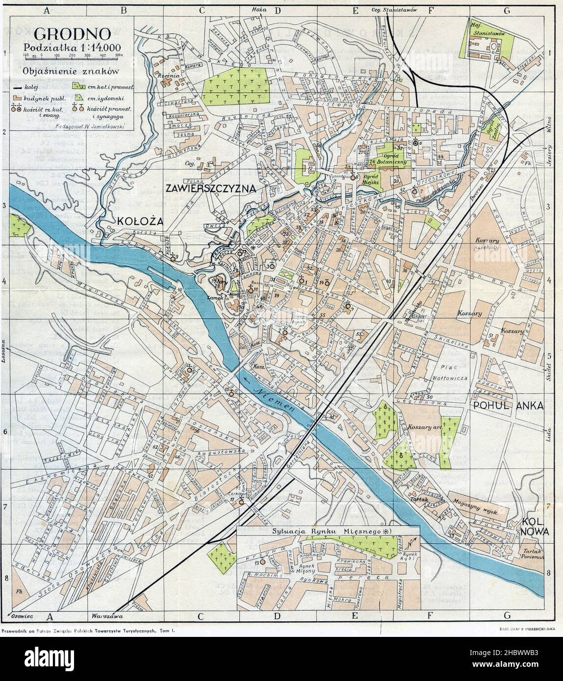 Grodno Map, Map of Grodno, Grodno Print, Grodno Maps, Old Map of Grodno, Retro Grodno Map, Belarus Map, Map of Belarus, Grodno City, Grodno Print Stock Photo