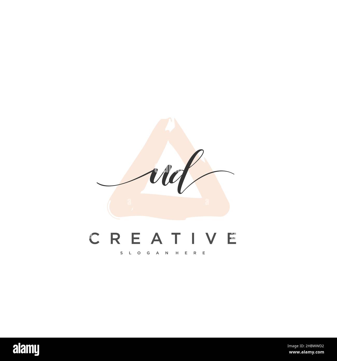 UD Initial handwriting minimalist geometric logo template vector art, Logo for business beauty, fashion, and other art Stock Vector