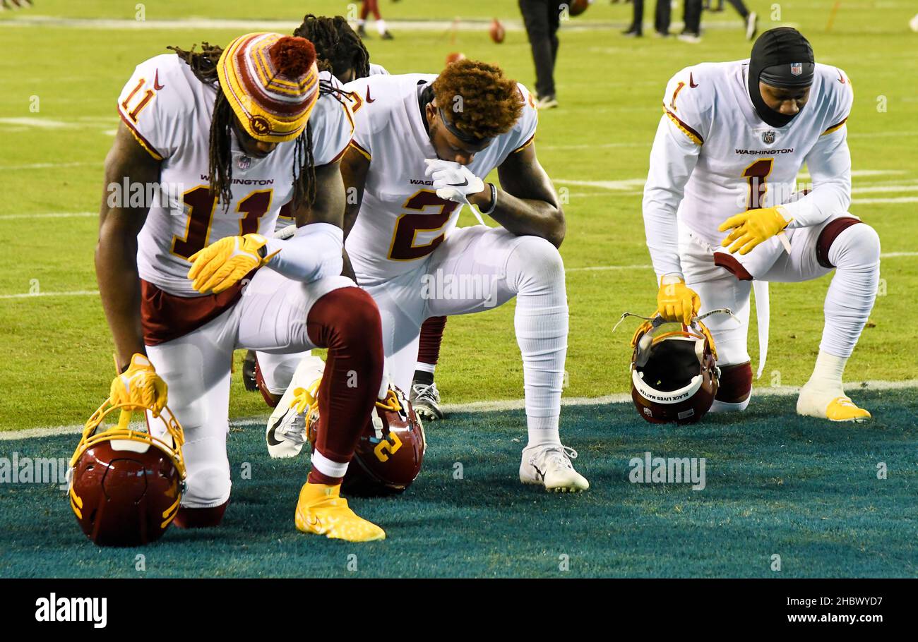 Philadelphia, Pennsylvania, USA. 21st Dec, 2021. December 21, 2021, Philadelphia PA- WFT players having a word of prayer before the game at Lincoln Financial Field (Credit Image: © Ricky Fitchett/ZUMA Press Wire) Stock Photo