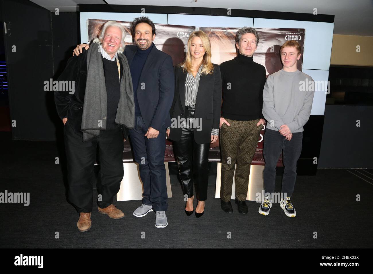 Paris, France, December 21, 2021. Francois Rostain, Bruno Salomone,  Virginie Efira, Antoine Barraud and Thomas Gioria attends Madeleine Collins  Premiere, held at the UGC Les Halles, in Paris, France, on December 21,
