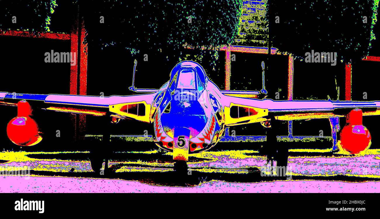 antiguo avión de combate de la fuerza aérea mexicana en exhibición en el museo del ejercito y fuerza aérea Stock Photo