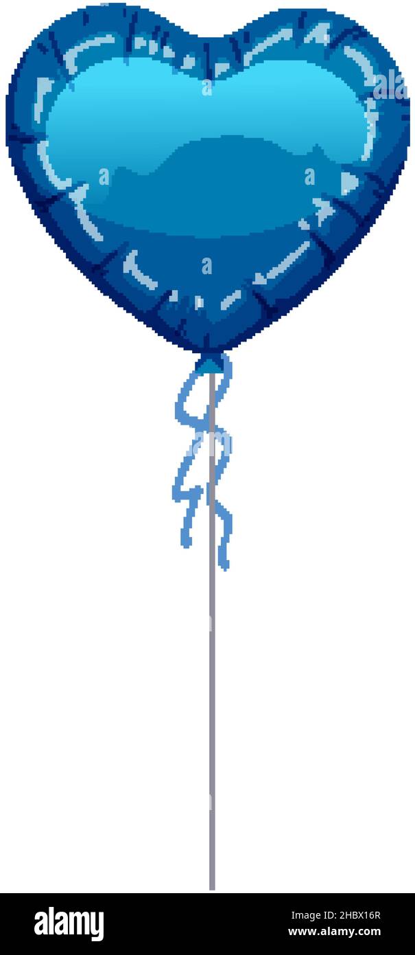 Blue heart balloon isolated illustration Stock Vector Image & Art - Alamy