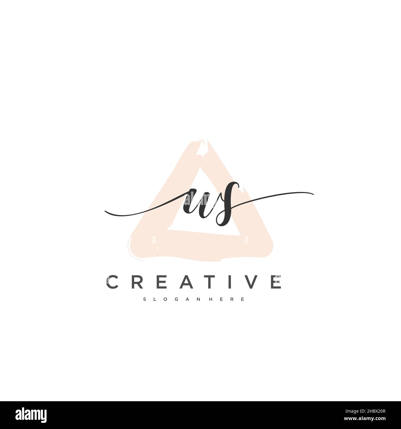 WS Initial handwriting minimalist geometric logo template vector art, Logo for business beauty, fashion, and other art Stock Vector