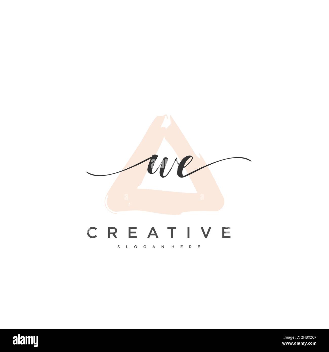 WE Initial handwriting minimalist geometric logo template vector art ...