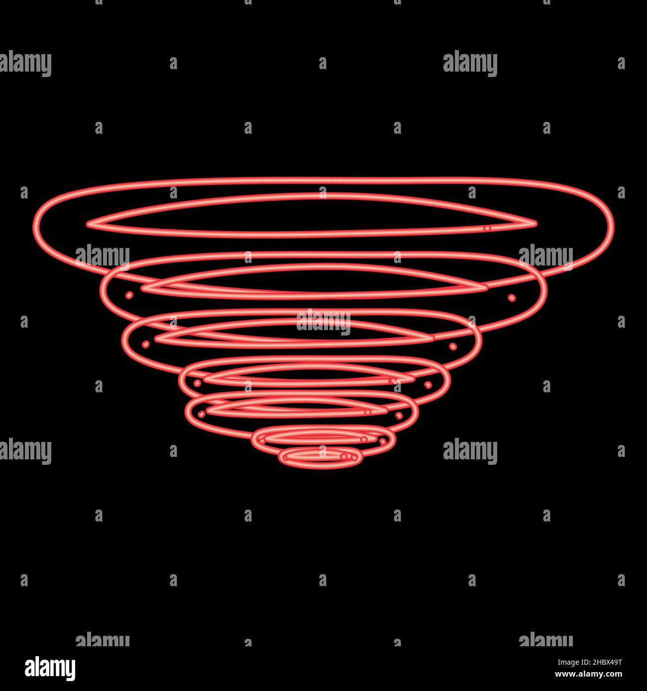 Neon whirlwind red color vector illustration image flat style light Stock Vector