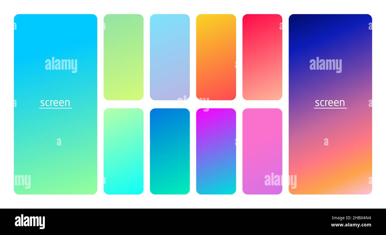 Pastel gradient smooth and soft vibrant color background set Stock ...