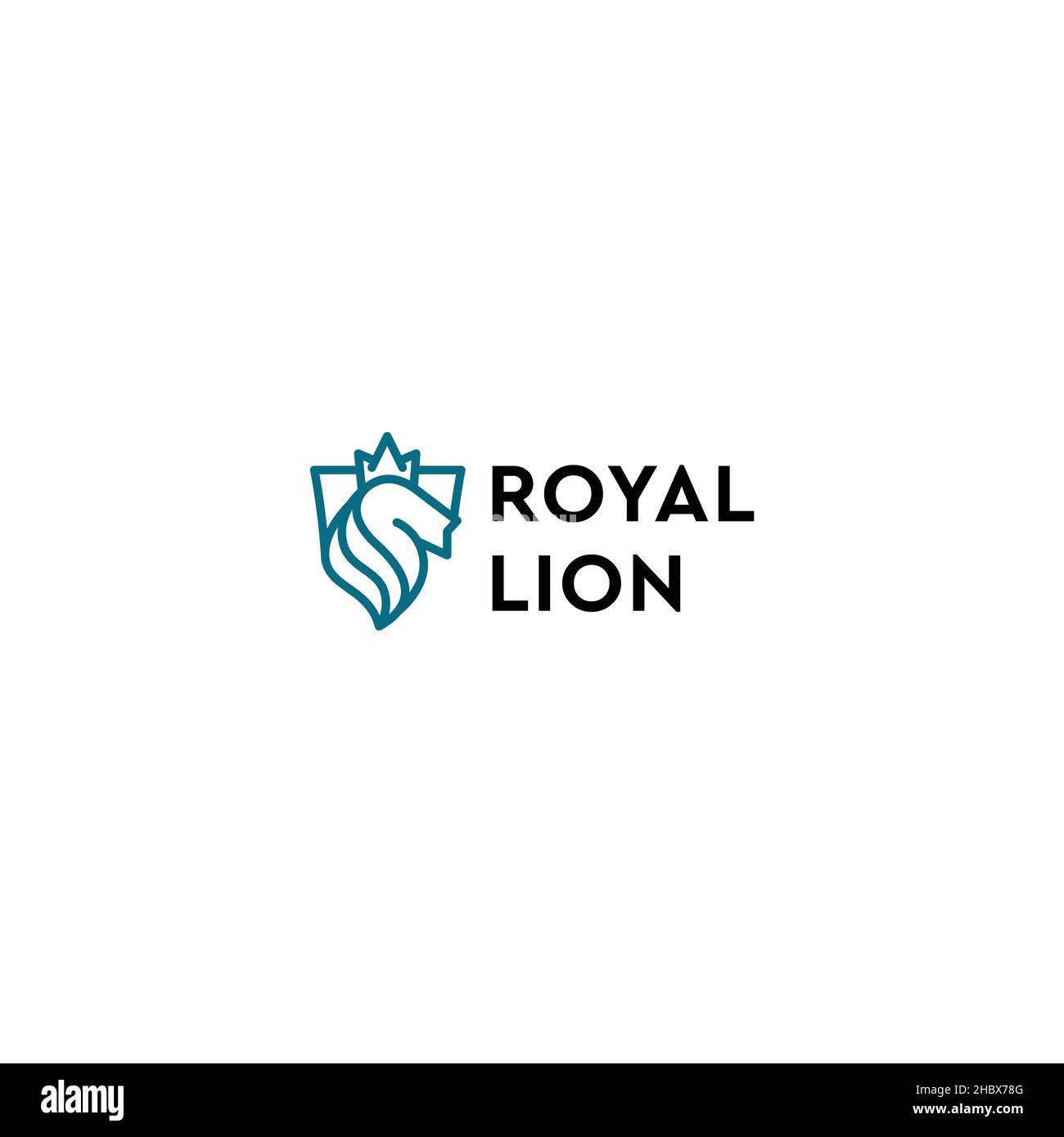 Minimalist design Royal Lion Strong logo design Stock Vector