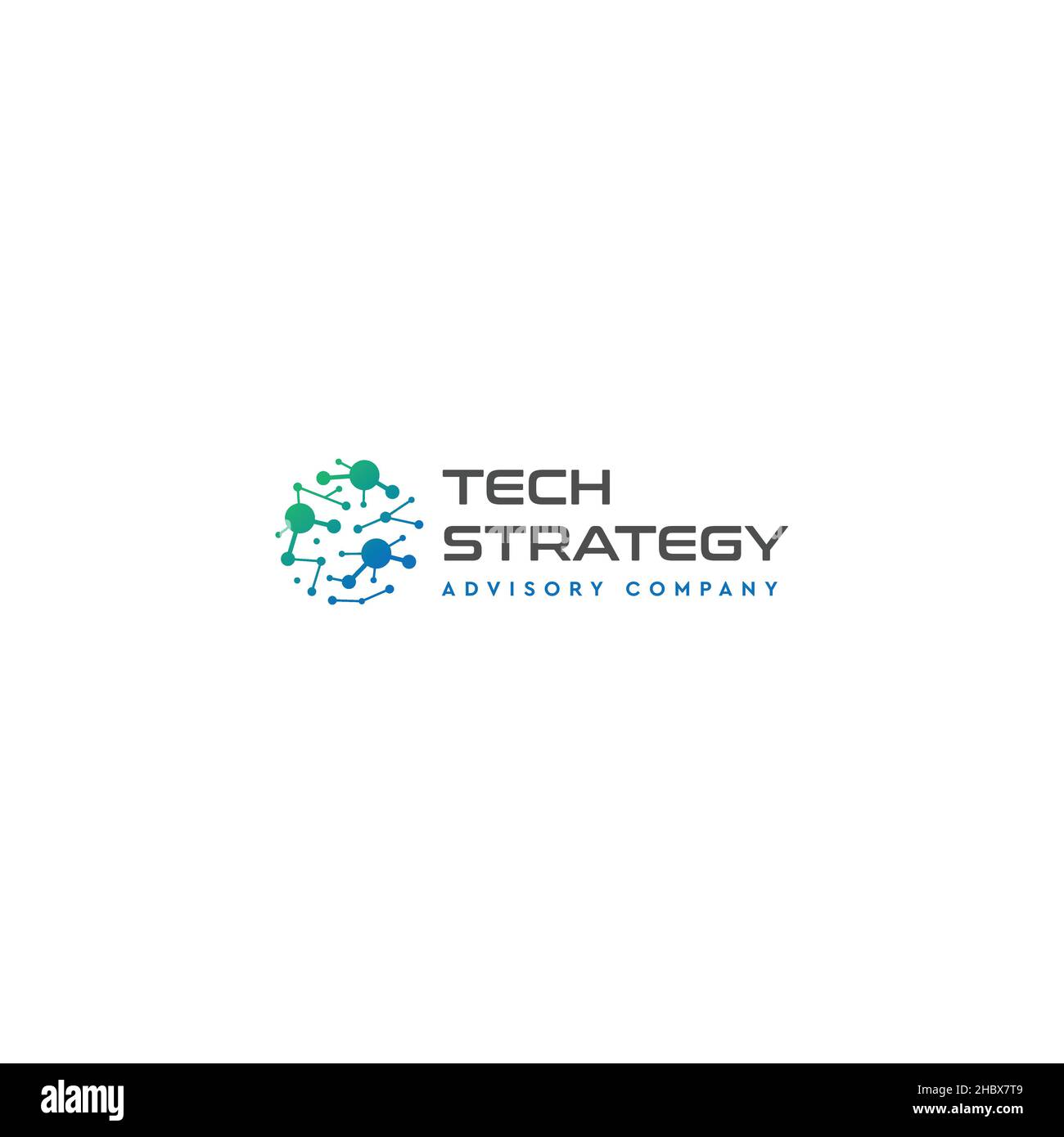 Modern TECH STRATEGY Advisory Company logo design Stock Vector