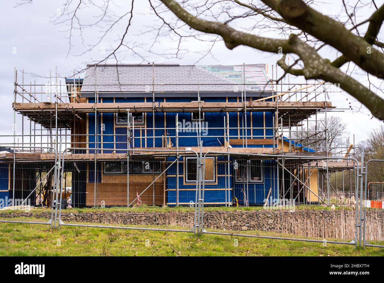 New houses under construction in Damfield Lane Maghull Stock Photo Alamy